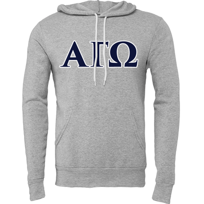 Alpha Gamma Omega Embroidered Lettered Hooded Sweatshirts