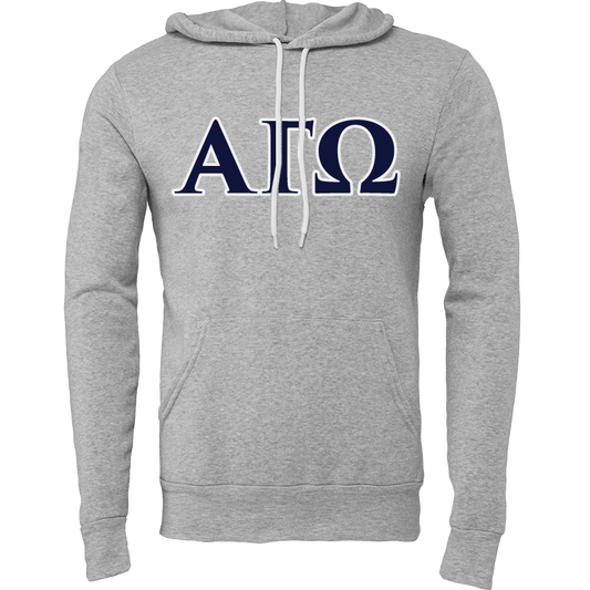 Alpha Gamma Omega Lettered Hooded Sweatshirts