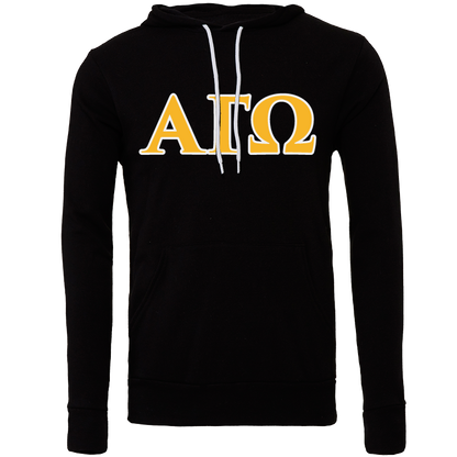 Alpha Gamma Omega Embroidered Lettered Hooded Sweatshirts