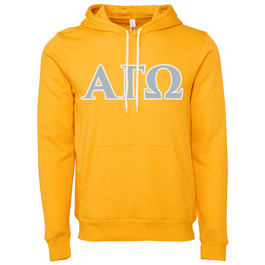 Alpha Gamma Omega Lettered Hooded Sweatshirts