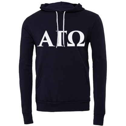 Alpha Gamma Omega Embroidered Lettered Hooded Sweatshirts