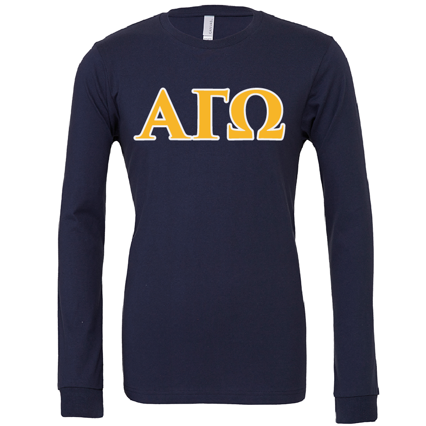 Alpha Gamma Omega Lettered Long Sleeve T-Shirts
