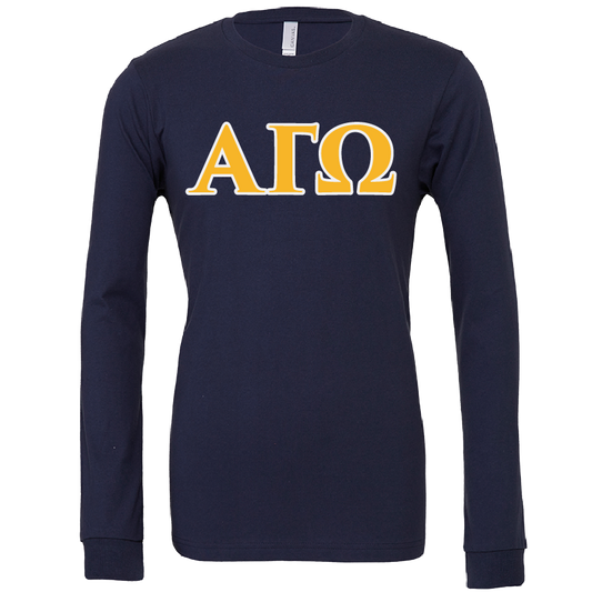 Alpha Gamma Omega Lettered Long Sleeve T-Shirts