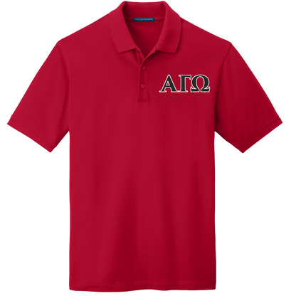 Alpha Gamma Omega Men's Embroidered Polo Shirt