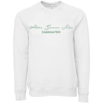 Alpha Gamma Rho Embroidered Scripted Name Crewneck Sweatshirts