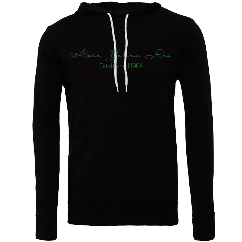 Alpha Gamma Rho Embroidered Scripted Name Hooded Sweatshirts