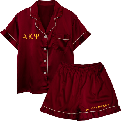 Alpha Kappa Psi Embroidered Ladies' Pajama Sets