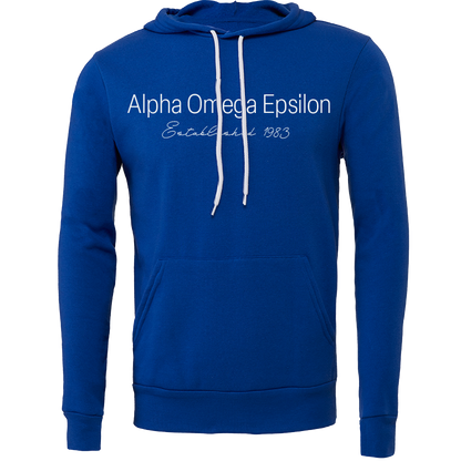 Alpha Omega Epsilon Embroidered Printed Name Hooded Sweatshirts