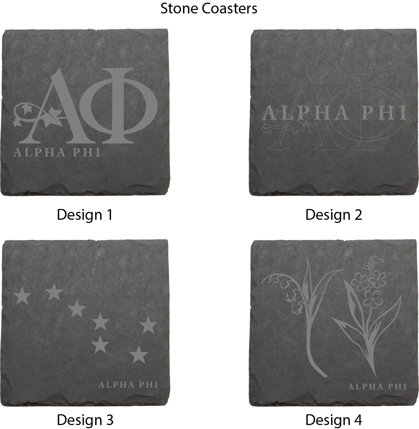 Alpha Phi Stone Coasters - 4-Pack