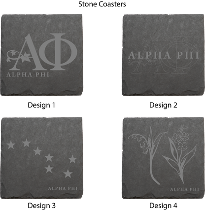 Alpha Phi Stone Coasters - 4-Pack