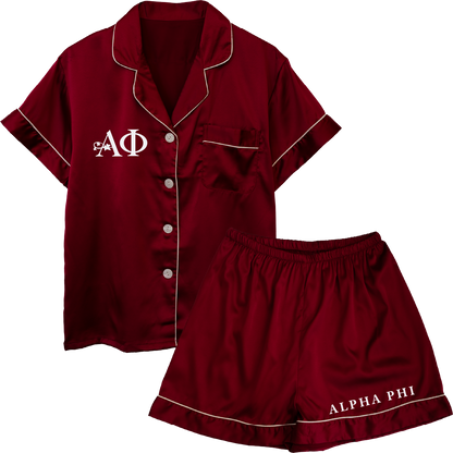 Alpha Phi Embroidered Ladies' Pajama Sets