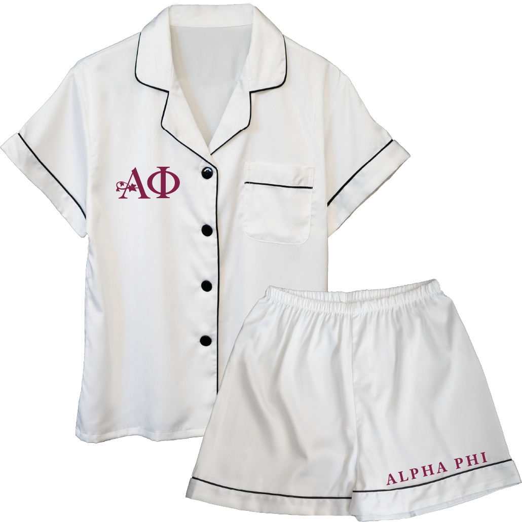 Alpha Phi Embroidered Ladies' Pajama Sets