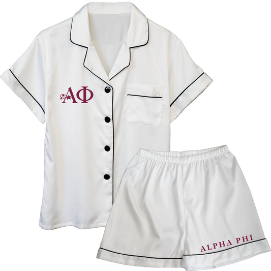 Alpha Phi Embroidered Ladies' Pajama Sets