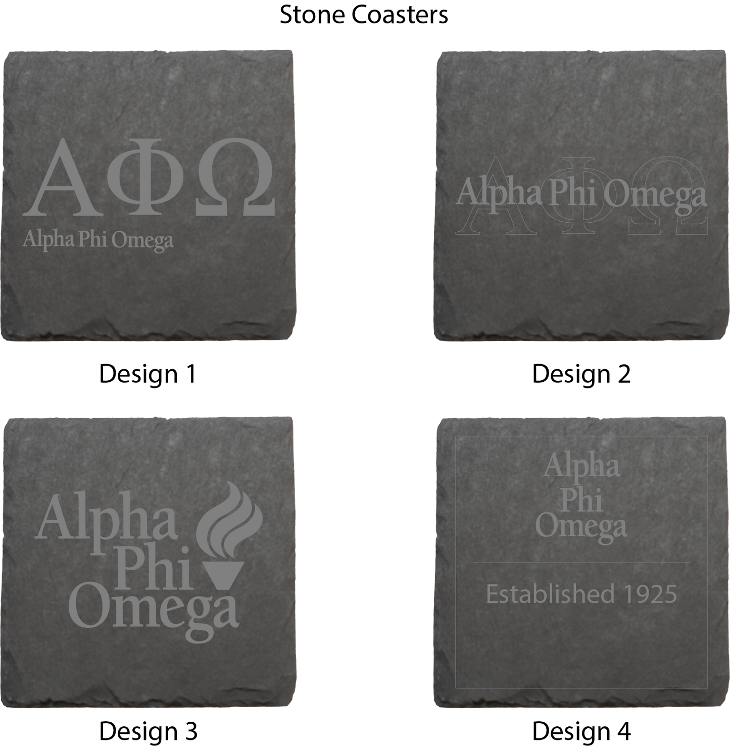 Alpha Phi Omega Stone Coasters - 4-Pack