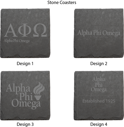 Alpha Phi Omega Stone Coasters - 4-Pack