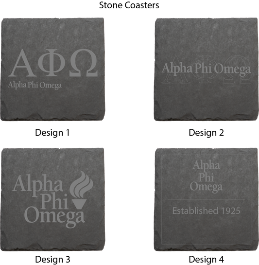 Alpha Phi Omega Stone Coasters - 4-Pack