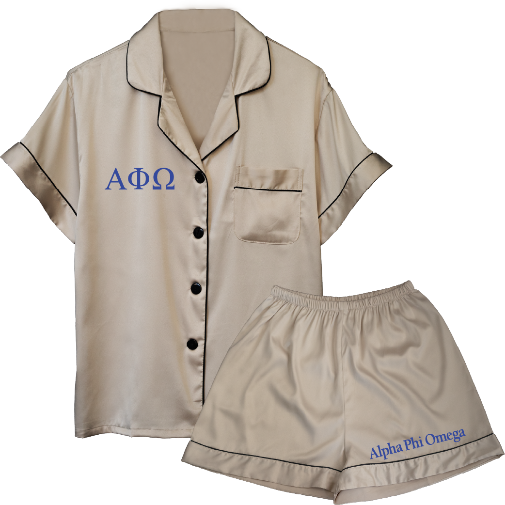 Alpha Phi Omega Embroidered Ladies' Pajama Sets