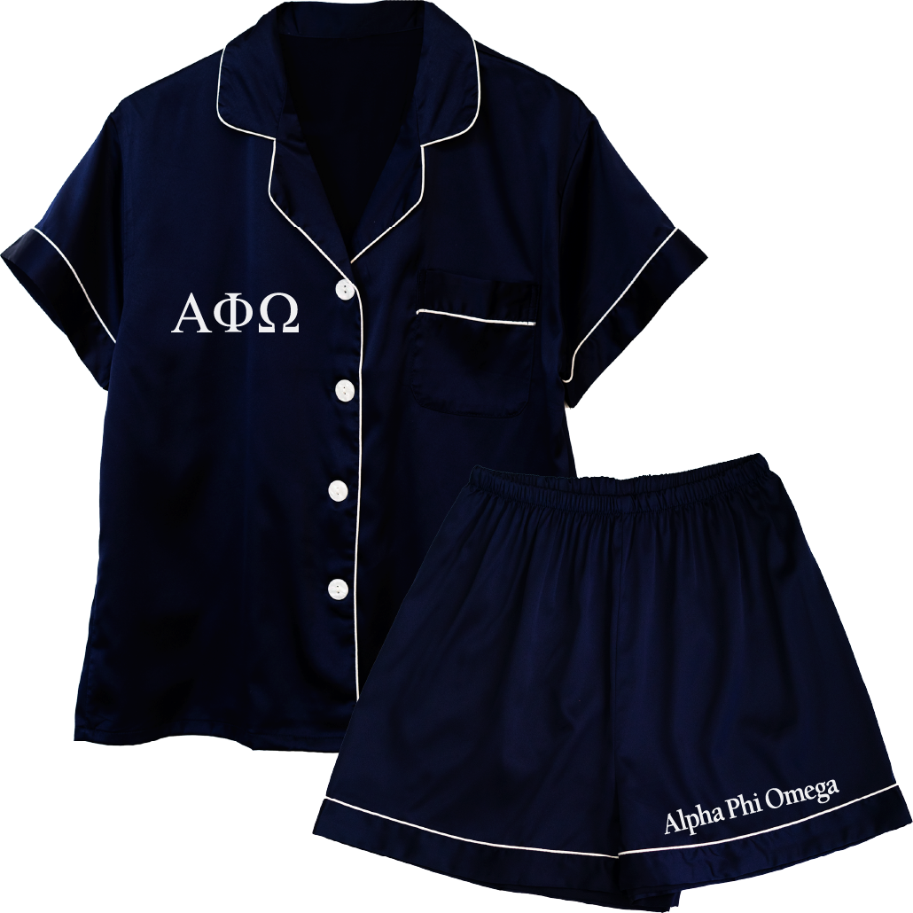 Alpha Phi Omega Embroidered Ladies' Pajama Sets