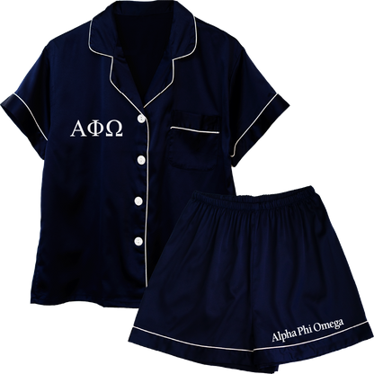 Alpha Phi Omega Embroidered Ladies' Pajama Sets