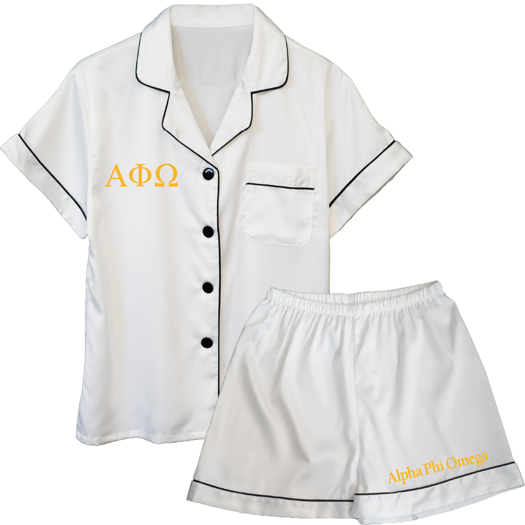 Alpha Phi Omega Embroidered Ladies' Pajama Sets