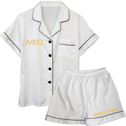 Alpha Phi Omega Embroidered Ladies' Pajama Sets