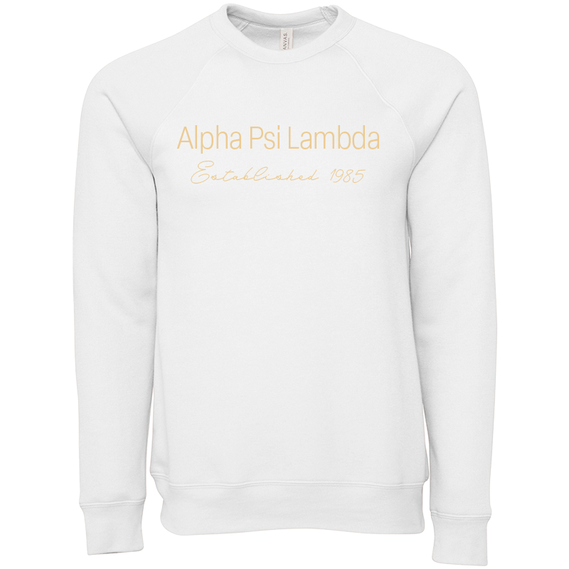 Alpha Psi Lambda Embroidered Printed Name Crewneck Sweatshirts