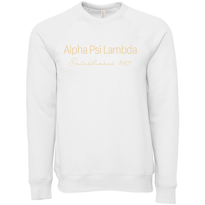 Alpha Psi Lambda Embroidered Printed Name Crewneck Sweatshirts