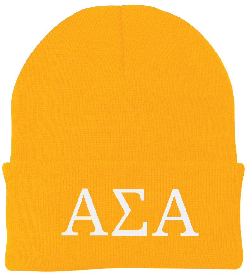 Alpha Sigma Alpha Lettered Beanies