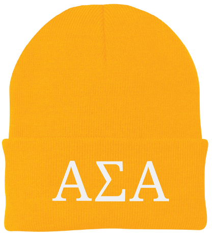 Alpha Sigma Alpha Lettered Beanies