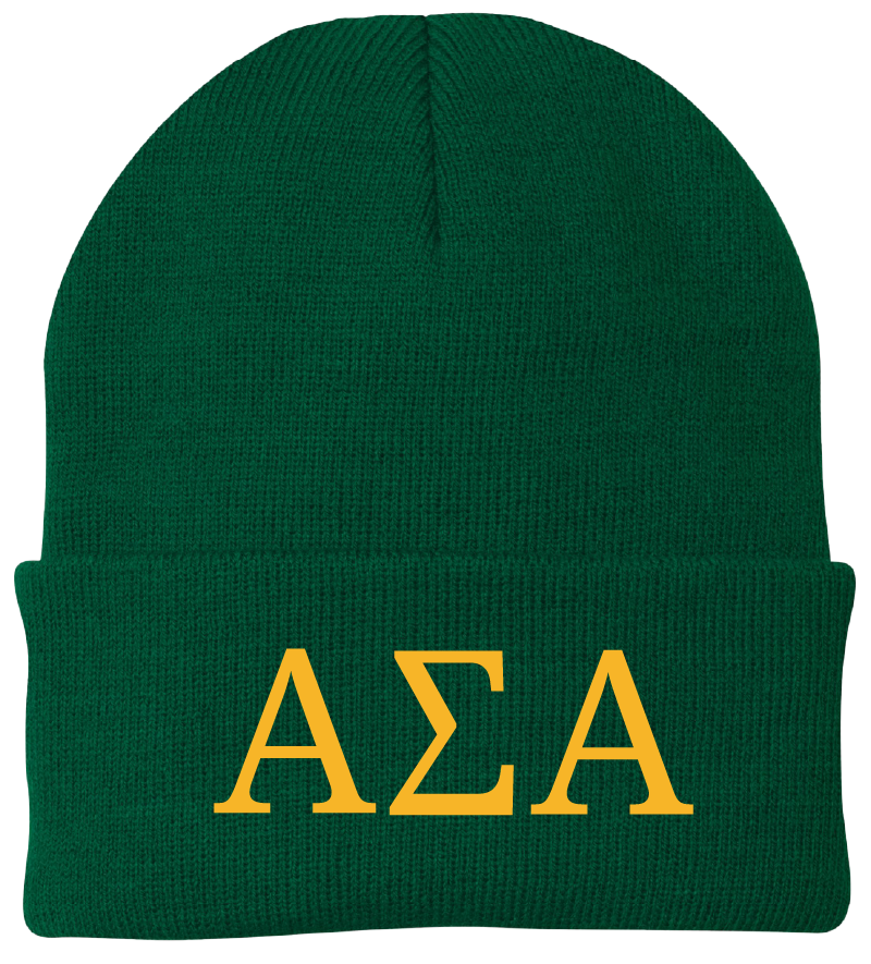 Alpha Sigma Alpha Lettered Beanies