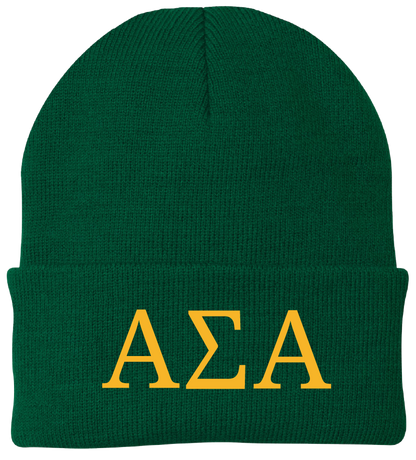 Alpha Sigma Alpha Lettered Beanies