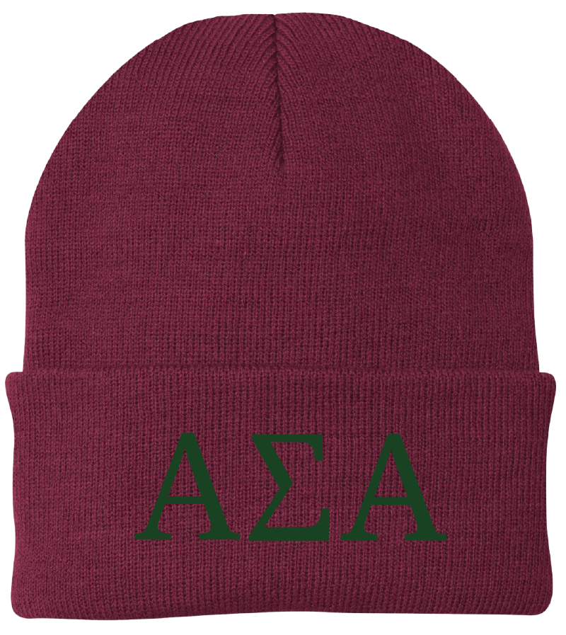 Alpha Sigma Alpha Lettered Beanies