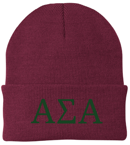 Alpha Sigma Alpha Lettered Beanies