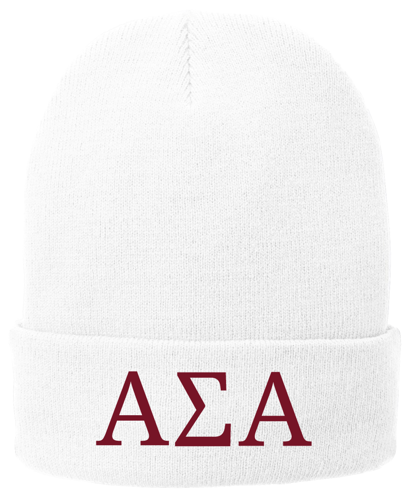 Alpha Sigma Alpha Lettered Beanies