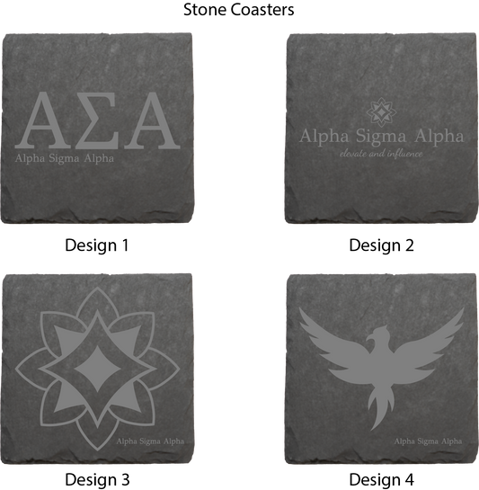 Alpha Sigma Alpha Stone Coasters - 4-Pack