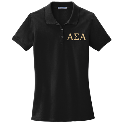 Alpha Sigma Alpha Ladies' Embroidered Polo Shirt