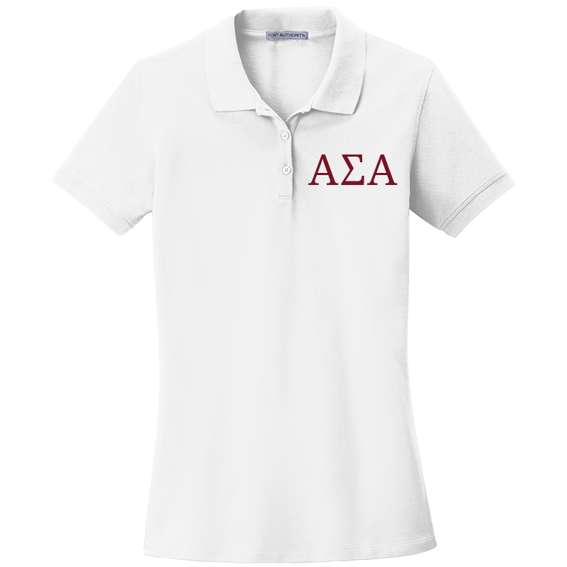 Alpha Sigma Alpha Ladies' Embroidered Polo Shirt