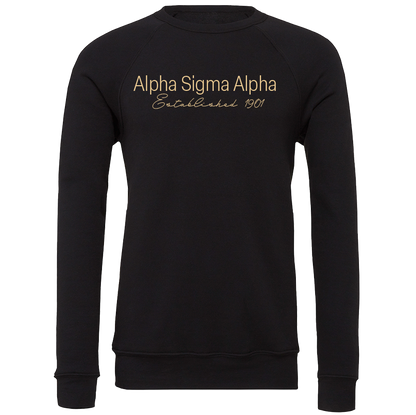 Alpha Sigma Alpha Embroidered Printed Name Crewneck Sweatshirts