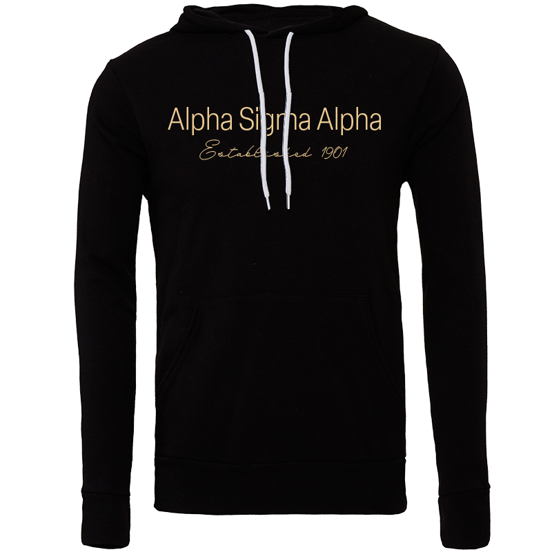 Alpha Sigma Alpha Embroidered Printed Name Hooded Sweatshirts