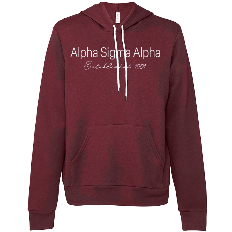 Alpha Sigma Alpha Embroidered Printed Name Hooded Sweatshirts