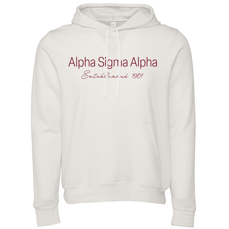 Alpha Sigma Alpha Embroidered Printed Name Hooded Sweatshirts