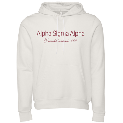 Alpha Sigma Alpha Embroidered Printed Name Hooded Sweatshirts