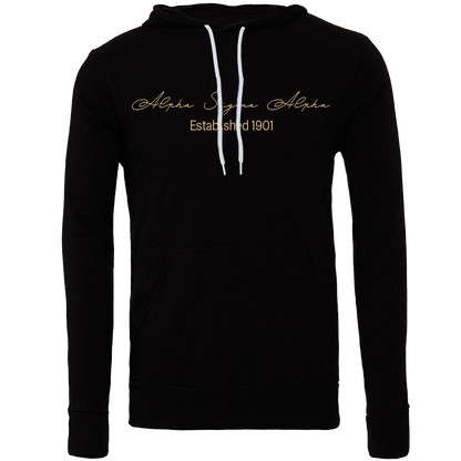 Alpha Sigma Alpha Embroidered Scripted Name Hooded Sweatshirts