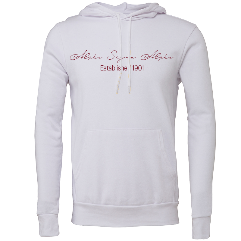 Alpha Sigma Alpha Embroidered Scripted Name Hooded Sweatshirts