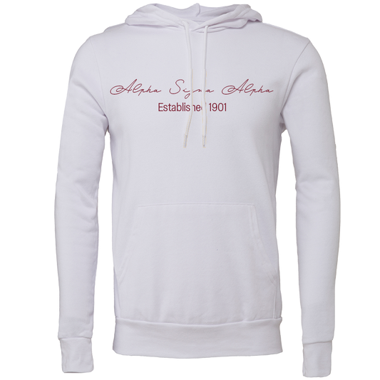 Alpha Sigma Alpha Embroidered Scripted Name Hooded Sweatshirts