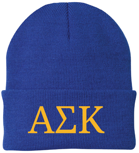 Alpha Sigma Kappa Lettered Beanies