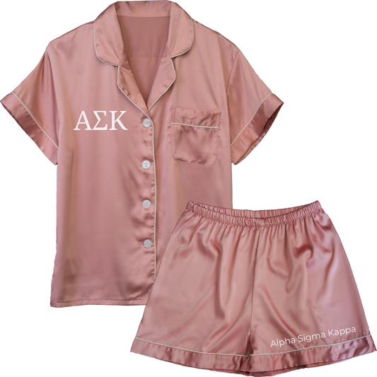 Alpha Sigma Kappa Embroidered Ladies' Pajama Sets