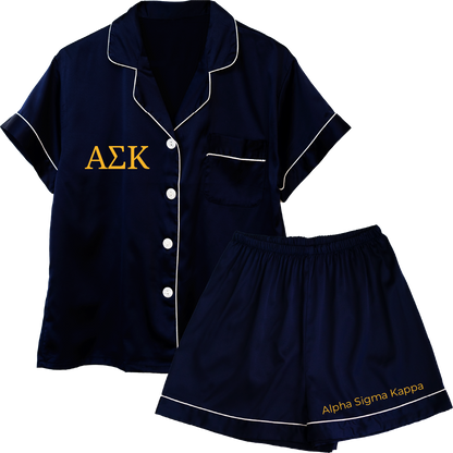 Alpha Sigma Kappa Embroidered Ladies' Pajama Sets