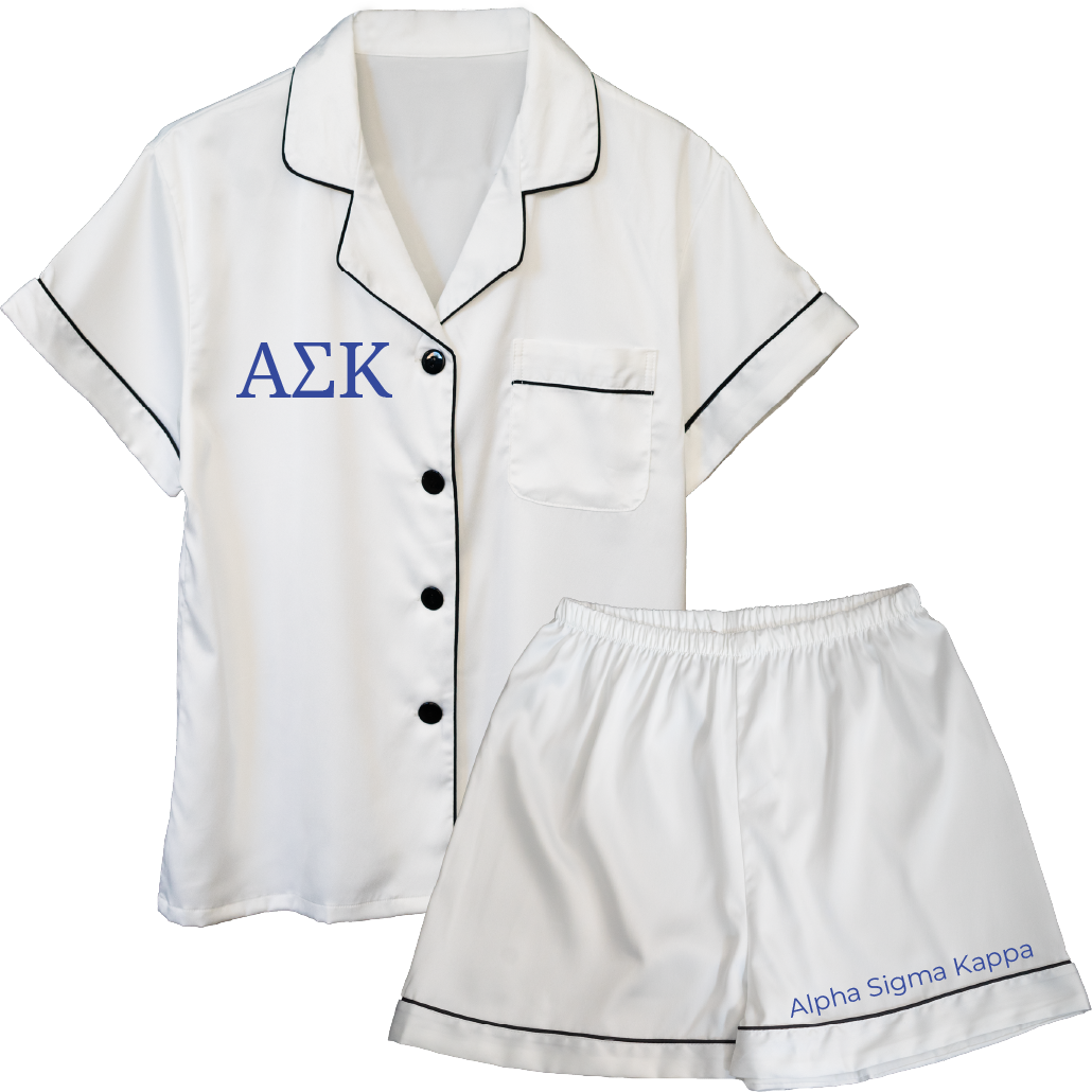 Alpha Sigma Kappa Embroidered Ladies' Pajama Sets