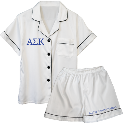 Alpha Sigma Kappa Embroidered Ladies' Pajama Sets